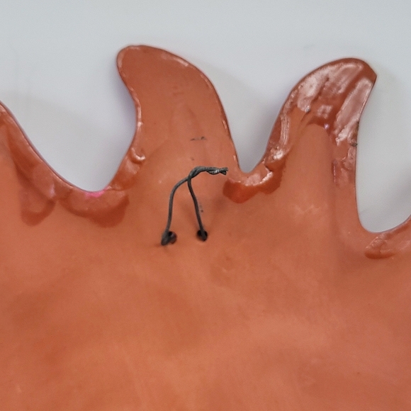 Talavera  hand-made and painted redware  sun face wall plaque - Picture 5 of 5